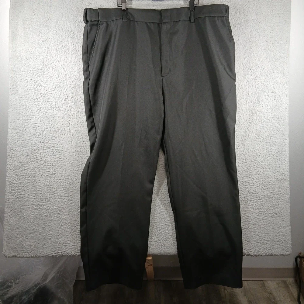 TopLine Uniforms 10089 Flat Front Black Work Dress Pants Size 50 Black